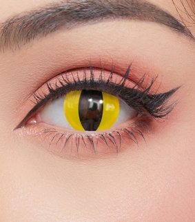 Yellow Cat Halloween Contact Lenses