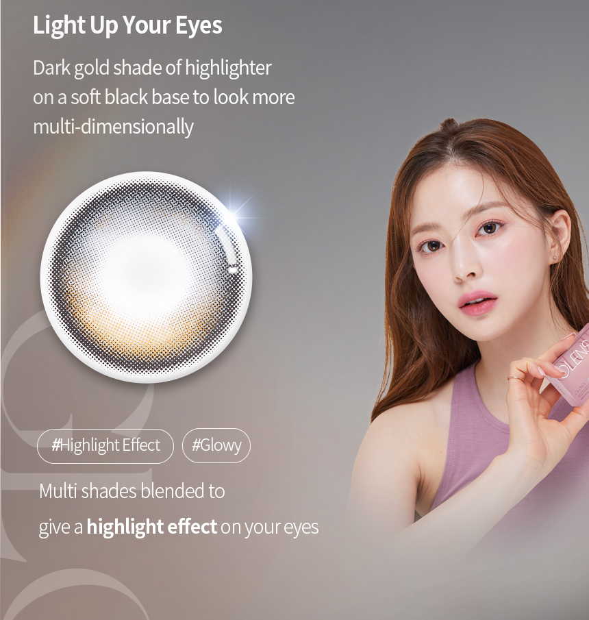 Fifth description images of Eyelighter Glowy 1Day Black (10p) (Silicone Hydrogel) Prescription Colored Contacts
